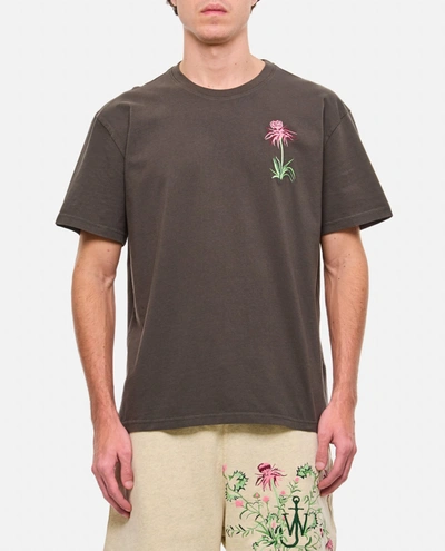 Jw Anderson J.w. Anderson Thistle Embroidery T-shirt In Grey