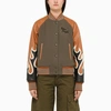 PALM ANGELS PALM ANGELS MILITARY BOMBER JACKET WITH LEATHER SLEEVES