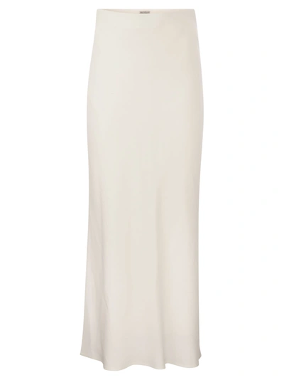 Brunello Cucinelli Side-slit Skirt In Natural