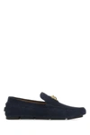 VERSACE VERSACE NAVY BLUE SUEDE DRIVER LOAFERS
