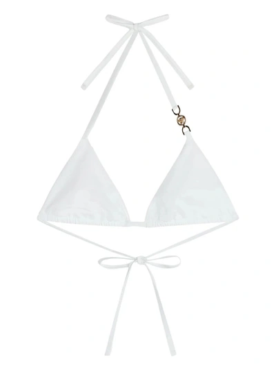 Versace Swim Bikini Lycra Waist Recycled Greek Chain Clothing In White