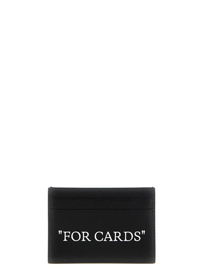 Off-white Quote Bookish Leather Cardholder In Black White