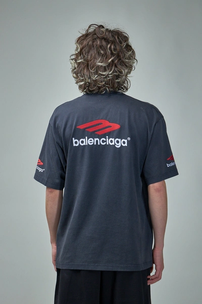 Balenciaga 3b Sports Icon Medium Fit T-shirt In Blue