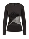 GIVENCHY GIVENCHY DRAPED JERSEY AND LACE TOP 4G