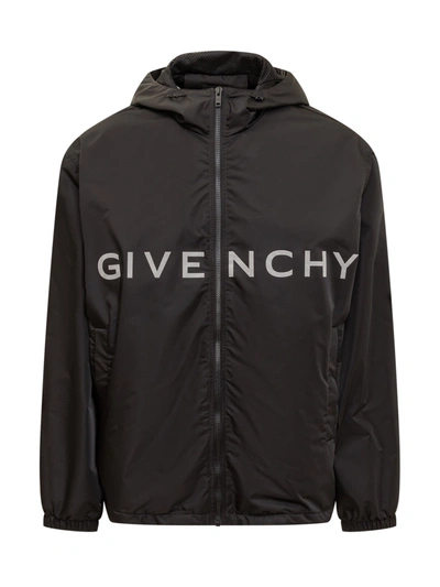 Givenchy Technical Fabric Wind Jacket In Black