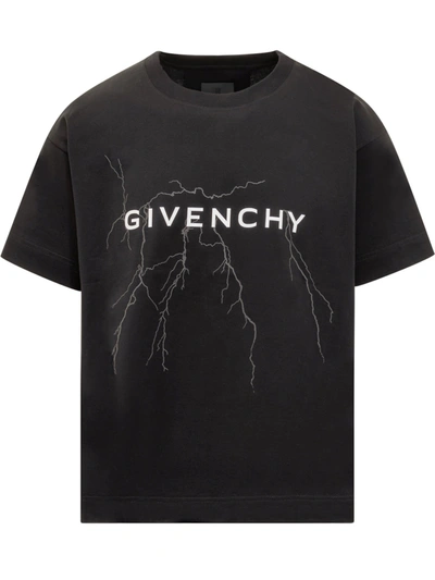 Givenchy Reflective Cotton T-shirt In Black
