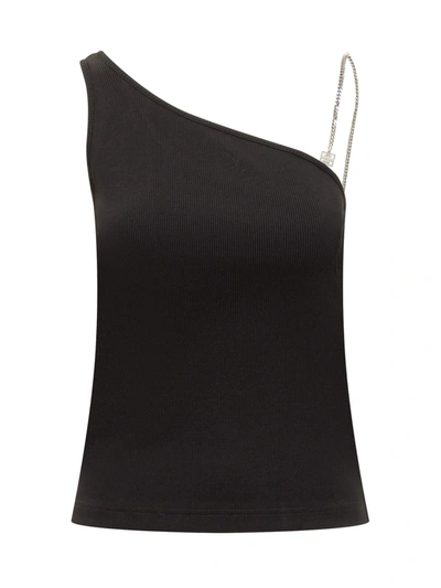 GIVENCHY GIVENCHY ASYMMETRICAL COTTON TOP WITH CHAIN