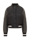 GIVENCHY GIVENCHY WOOL AND LEATHER SHORT BOMBER JACKET.