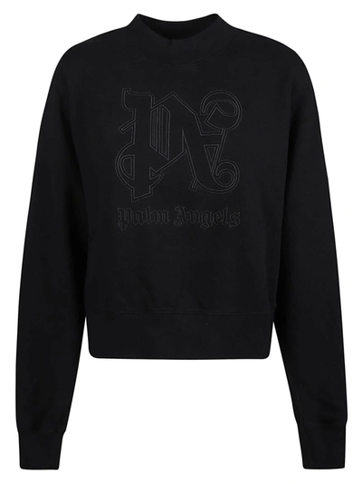 Palm Angels Black Monogram Statement Sweatshirt