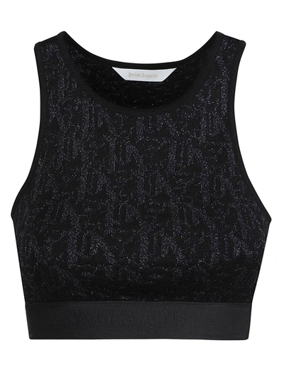 PALM ANGELS PALM ANGELS MONOGRAM JORD KNIT BRA TOP