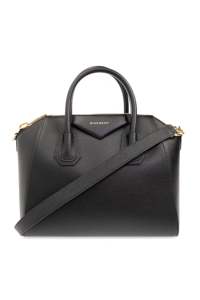 Givenchy Mini Antigona Raffia Top Handle Bag In Black