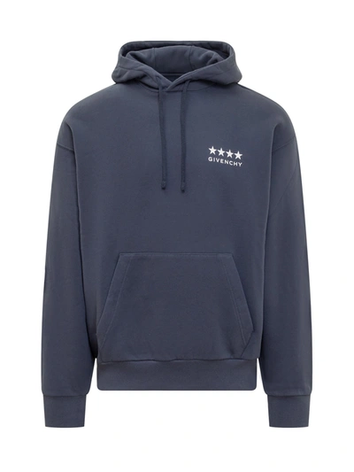 Givenchy 4g Stars Sweatshirt In Cotton In Deep Blue