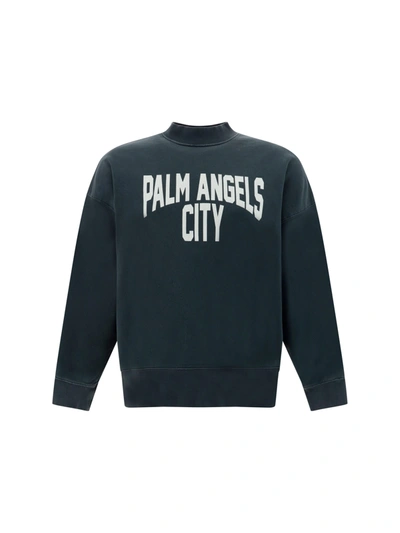 Palm Angels Sweatshirt In Dark Grey White