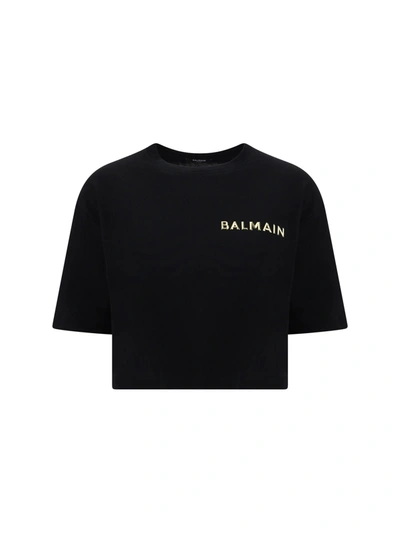 Balmain T-shirt In Ead Noir Or