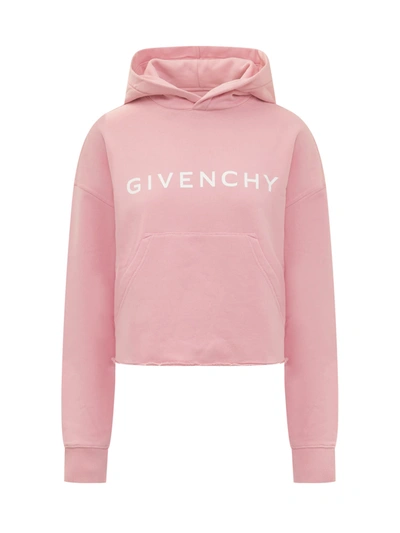 GIVENCHY GIVENCHY ARCHETYPE SHORT SWEATSHIRT IN GAUZED FABRIC