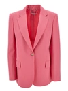 STELLA MCCARTNEY STELLA MCCARTNEY ICONIC SALMON PINK SING-BREASTED JACKET WITH SINGLE BUTTON IN WOOL WOMAN