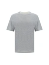 Brunello Cucinelli T-shirt  Clothing In Grigio Medio+off White