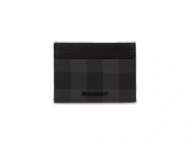 Burberry Logo Plaque Checked Card Holder In Ink