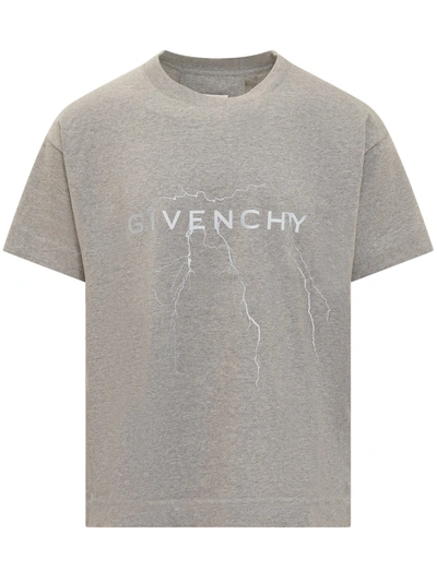 Givenchy Reflective Cotton T-shirt In Light Grey