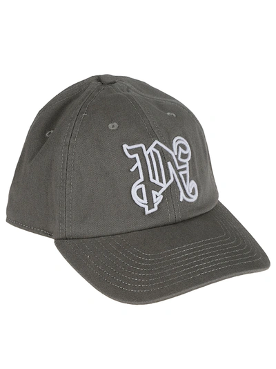 Palm Angels Monogram Cap In Military White