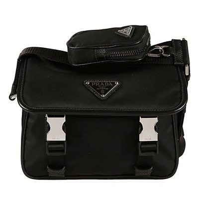 Prada Black Re-nylon Crossbody Bag In Nero