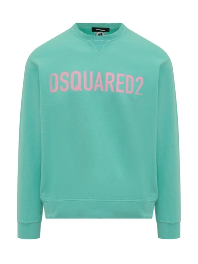 Dsquared2 Sweatshirt With Logo In Pale Green