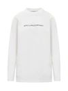 Stella Mccartney Brushed Cotton Crew Neck Sweatshirt With Printed Logo In Pure White