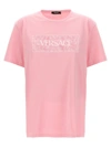 Versace Barocco Logo Cotton Jersey T-shirt In Pink