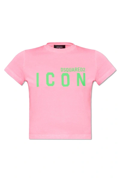 Dsquared2 T-shirt With Logo In Rose