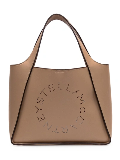 Stella Mccartney Tote Logo Bag In Sand