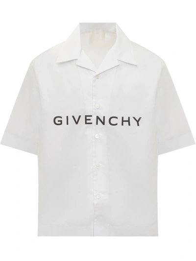 Givenchy Man White Poplin Shirt In White Black
