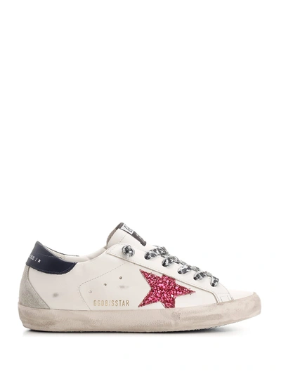 Golden Goose Super Star Trainers In Wh Fux Blue Ice