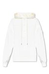 Moncler Drawstring-hood Ribbed Hoodie In White