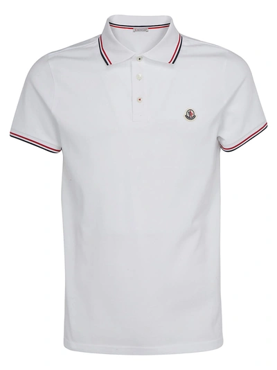 Moncler White Polo Shirt With Logo