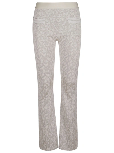 Palm Angels Monogram Jord Knit Trousers In White/beige