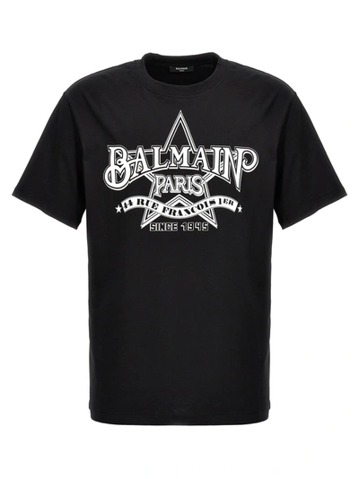 Balmain Star Print Logo In Black