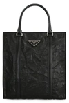 Prada Medium Antiqued Nappa Leather Tote Bag In Multi-colored
