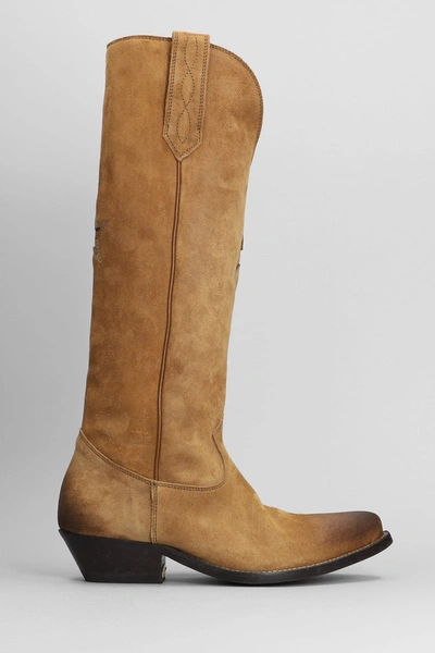 Golden Goose Wish Star Texan Boots In Leather Color Suede