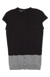 Meryll Rogge Buttoned Cap-sleeve Cashmere Sweater In Cashmere Blackgre
