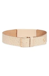 MAX MARA OSTRICH EMBOSSED LEATHER BELT