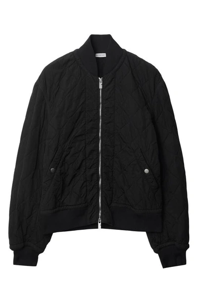 Burberry Stand Up-collar Quilted Bomber Jacket In Black