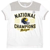 BLUE 84 BLUE 84  WHITE MICHIGAN WOLVERINES COLLEGE FOOTBALL PLAYOFF 2023 NATIONAL CHAMPIONS COLORBLOCK T-SHI