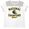 Blue 84 White Michigan Wolverines College Football Playoff 2023 National Champions Colorblock T-shi In White