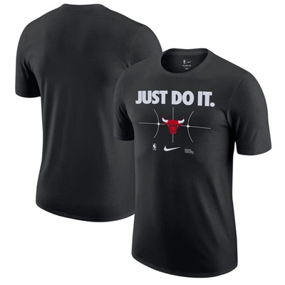 Nike Men's  Black Chicago Bulls Just Do It T-shirt