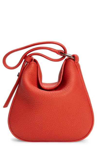 Akris Anna Mini Leather Hobo Bag In Tangerine