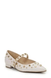 Jessica Simpson Kiann Pointed Toe Flat In Off White
