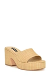 Nine West Barata Platform Cork Sandal In Light Natural
