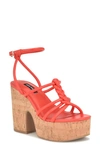 Nine West Olander Platform Sandal In Orange