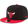New Era Men's  Black, Red Chicago Bulls Two-tone 9fifty Adjustable Hat In Black