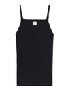 Leset Pointelle Knit Tank Top And Shorts Set In Black